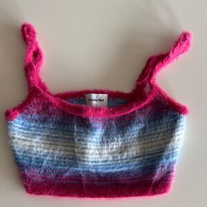 Sunday Best Vibrant Pink and Blue Striped Top